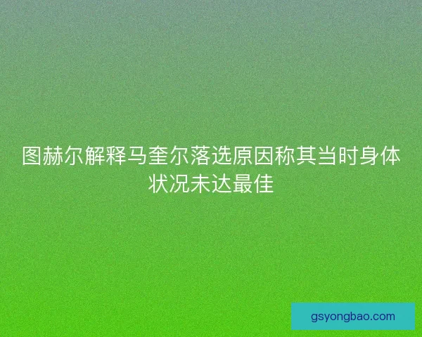 图赫尔解释马奎尔落选原因称其当时身体状况未达最佳 图赫尔解释马奎尔落选原因称其当时身体状况未达最佳